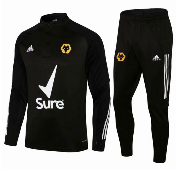 2021/22 Wolves Black Training Kits Sweatshirt with Pants